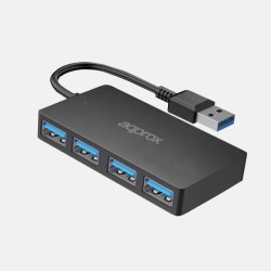 HUB 4 PUERTOS USB 3.0 NEGRO APPROX