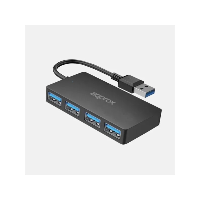 HUB 4 PUERTOS USB 3.0 NEGRO APPROX