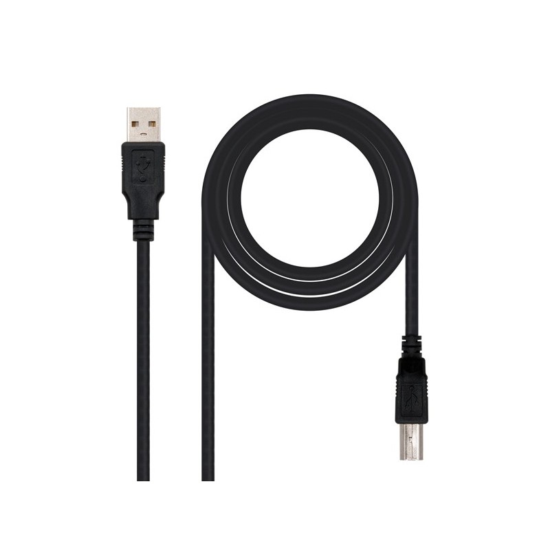 CABLE DE CONEXION USB TIPO NEGRO A-B 1.8 M NANOCABLE