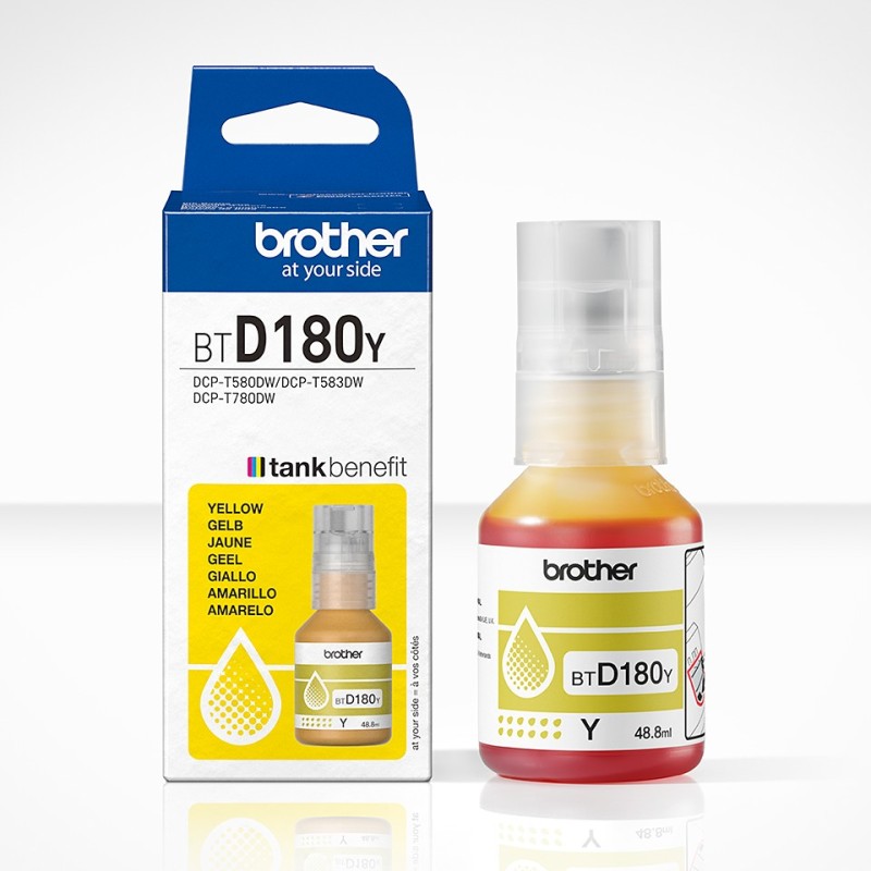 CARTUCHO BOTELLA TINTA AMARILLO BTD180Y BROTHER