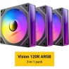 KIT 3 VENTILADORES AUXILIAR VISION 120R A-RGB NEGRO ANTEC