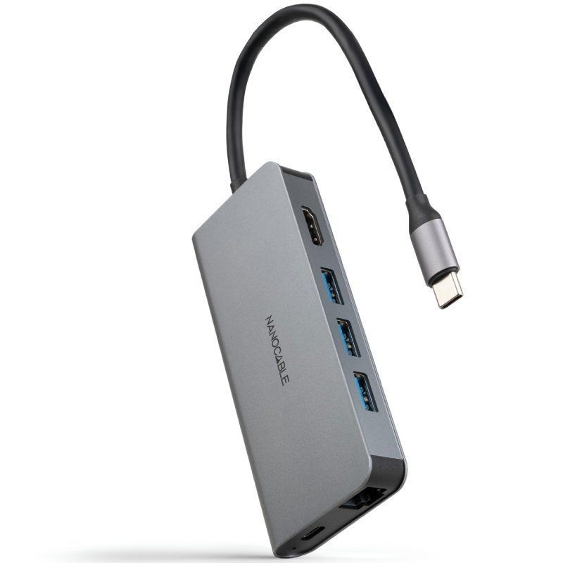 HUB USB-C 8 PUERTOS USB 3.0 18 CM NANOCABLE