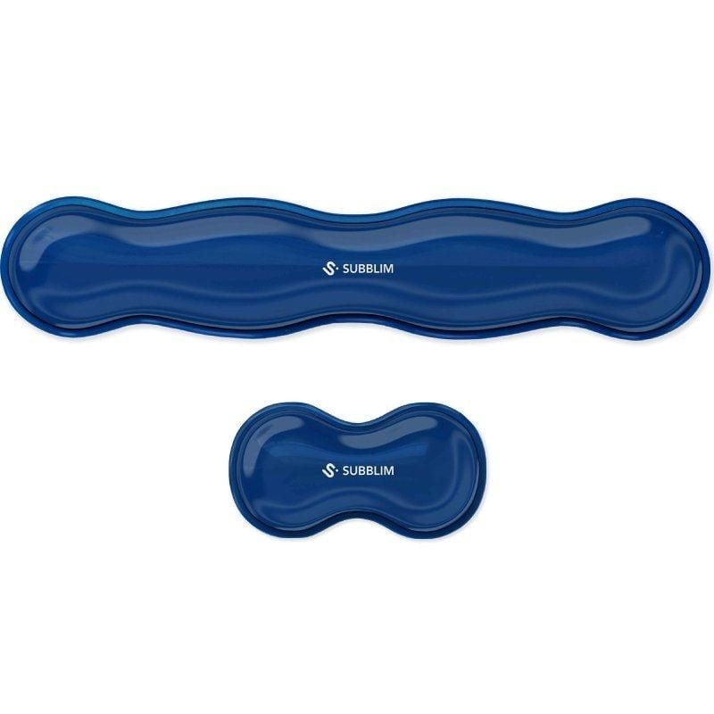 KIT ALFOMBRILLA TECLADO + RATON WRIST REST AZUL OSCURO SUBBLIM