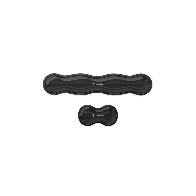 KIT ALFOMBRILLA TECLADO + RATON WRIST REST NEGRO SUBBLIM