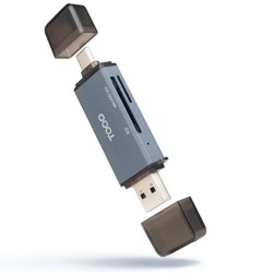 LECTOR TARJETAS USB-C 3.0 + USB-A GRIS TOOQ