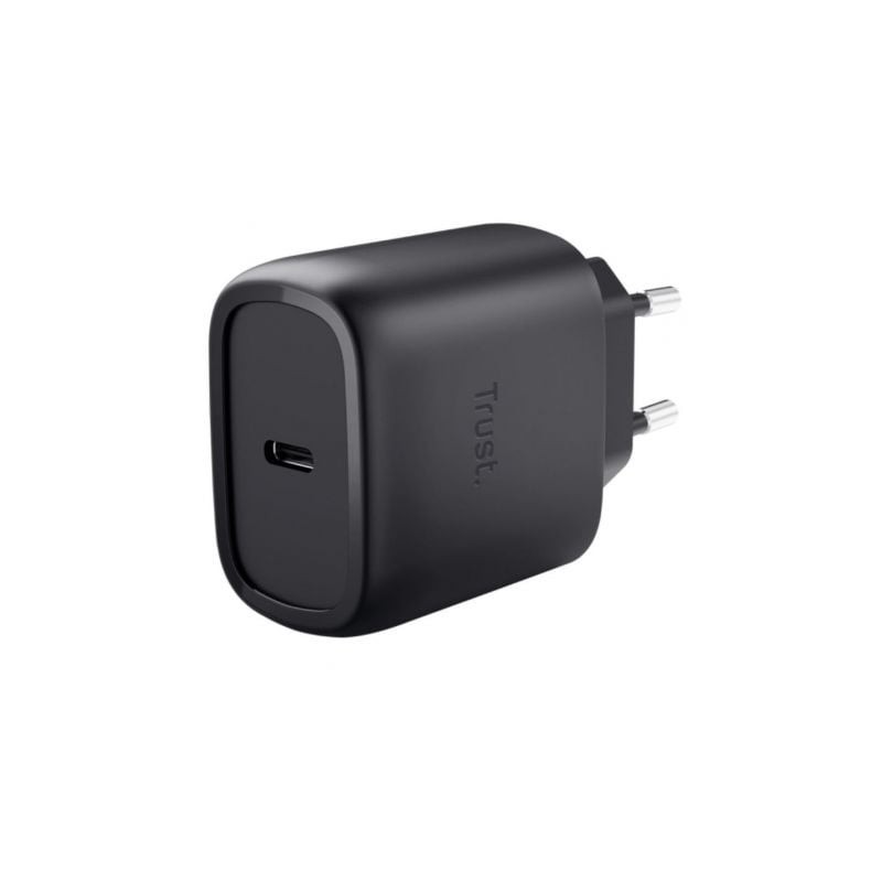 CARGADOR PARED/VIAJE USB-C 45W MAXO NEGRO TRUST