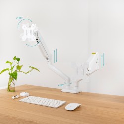 SOPORTE MESA 2 MONITORES 13''-34'' BLANCO TOOQ