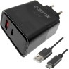 CARGADOR USB DE VIAJE/PARED 1xUSB/USB-C + CABLE USB-A A USB-C 65W NEGRO APPROX