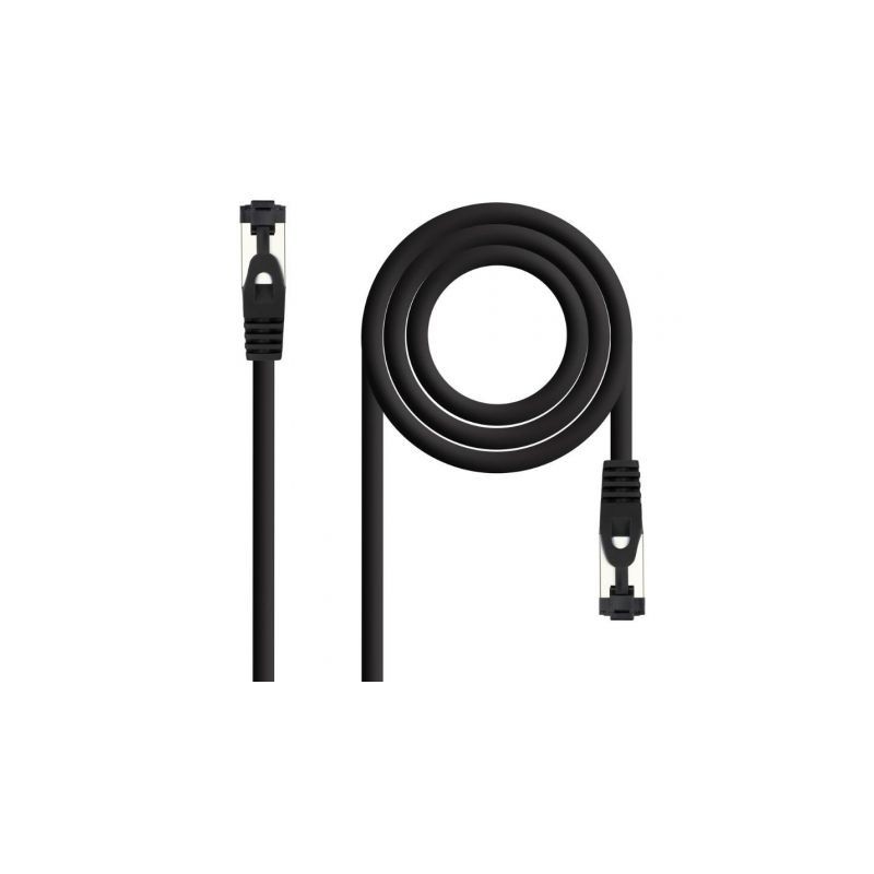 CABLE DE RED LATIGUILLO SSTP CAT8.1 AWG26 0.5 M NEGRO NANOCABLE