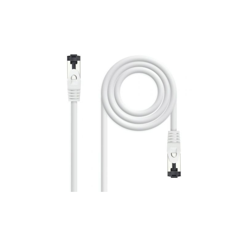 CABLE DE RED LATIGUILLO SSTP CAT8.1 AWG26 0.50 M BLANCO NANOCABLE