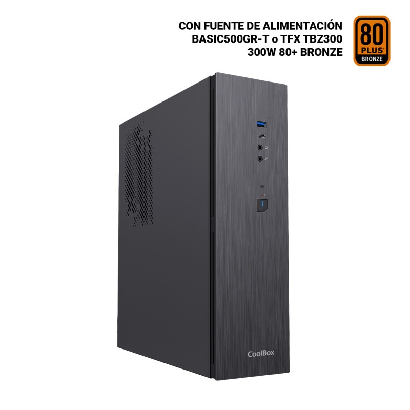 CAJA MICROATX T370 SLIM TBZ300 80+ BRONZE NEGRO COOLBOX