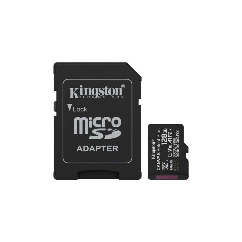 MICRO SD 128 GB CANVAS SELECT PLUS 1 ADAP. CLASS 10 KINGSTON