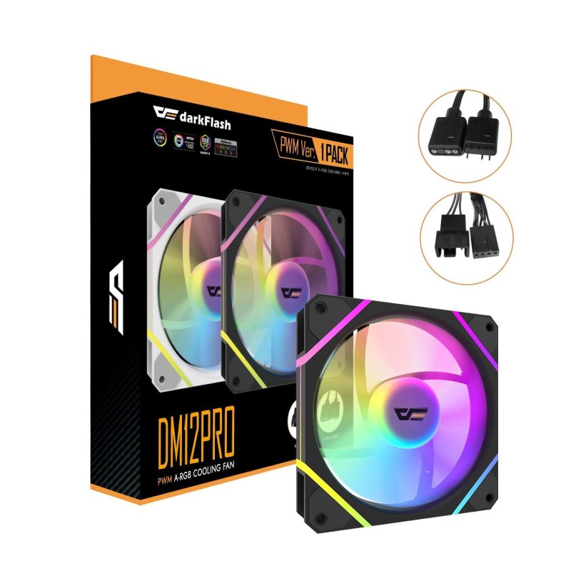 VENTILADOR AUXILIAR DM-12 120 PRO A-RGB NEGRO DARKFLASH