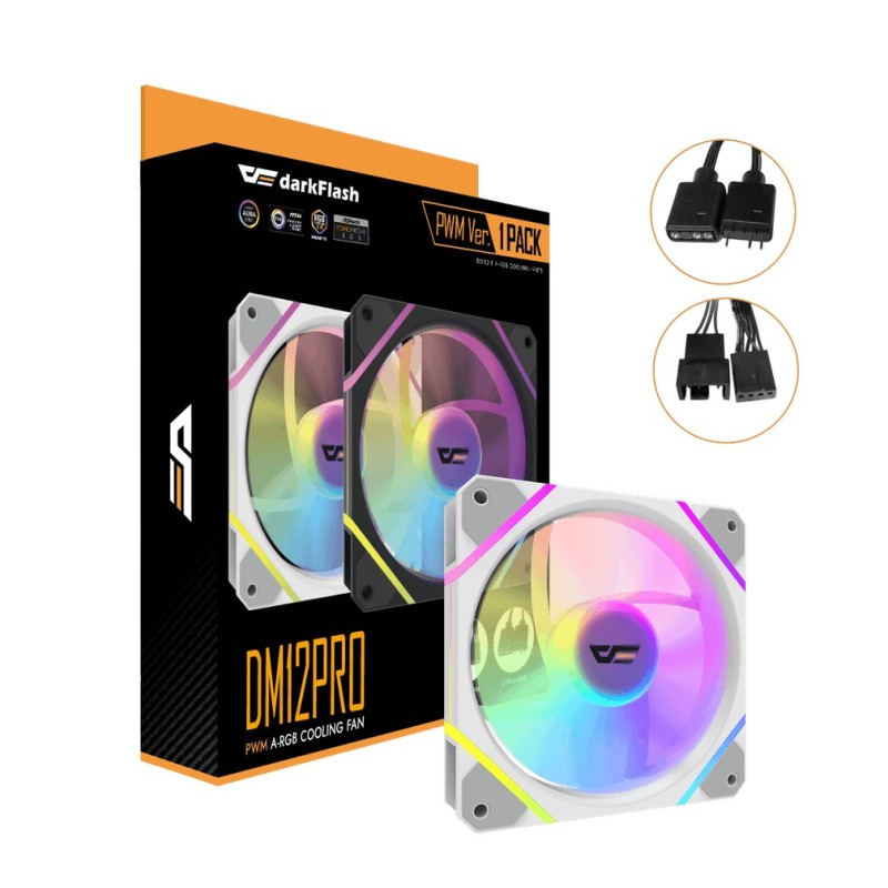 VENTILADOR AUXILIAR DM-12 120 PRO A-RGB BLANCO DARKFLASH
