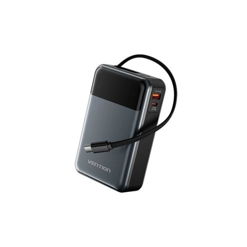 POWER BANK 20000mAh 65W USB-C + USB-C/USB-A WIRELESS GRIS VENTION