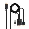 CONVERSOR VGA/M + AUDIO/M + USB-A/M-HDMI/M 1.8 M NEGRO NANOCABLE