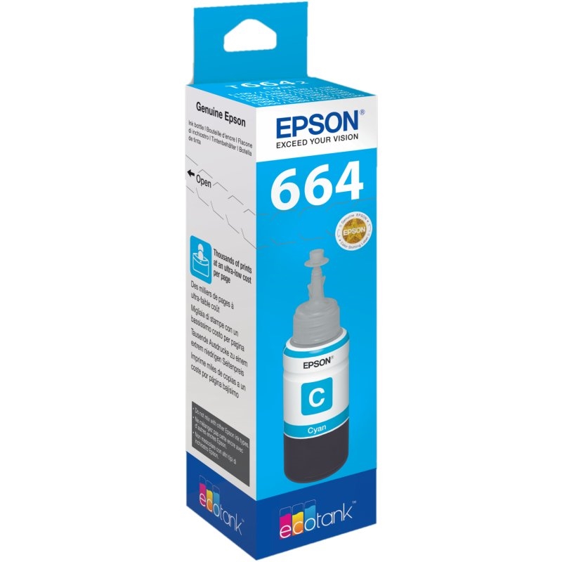 Epson Botella Tinta Ecotank T6641 Cyan 70ml