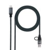 CABLE USB 3.2 GEN2x2 20Gbps 5A 100W, USB-C+USB-A/M a USB-C/M 1 M NEGRO NANOCABLE