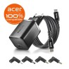 CARGADOR PARED GaN + CABLE 1.5 M USB-C + 4 CLAVIJAS ACER 65W NEGRO NGS