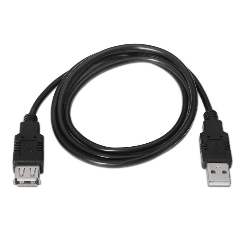 CABLE USB 2.0 TIPO A/M-A/H 1M NEGRO NANOCABLE