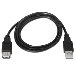 CABLE USB 2.0 TIPO A/M-A/H 1.8M NEGRO NANOCABLE
