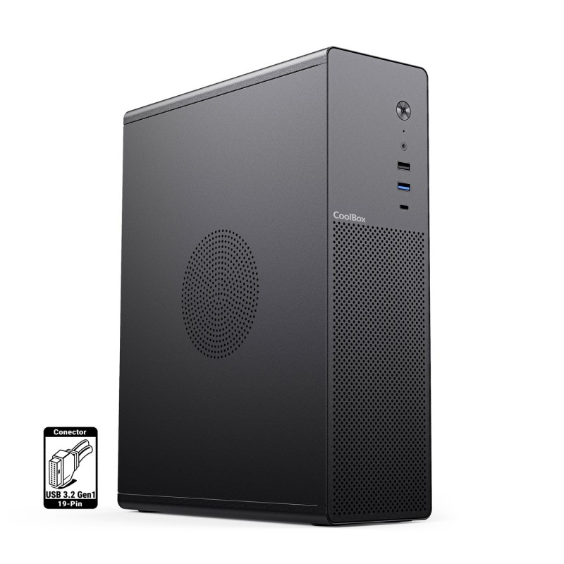 CAJA SOBREMESA MICROATX SLIM T100 USB-C NEGRO COOLBOX