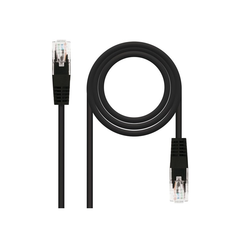 CABLE DE RED LATIGUILLO RJ45 UTP CAT6 AWG24 0.5 M NEGRO NANOCABLE