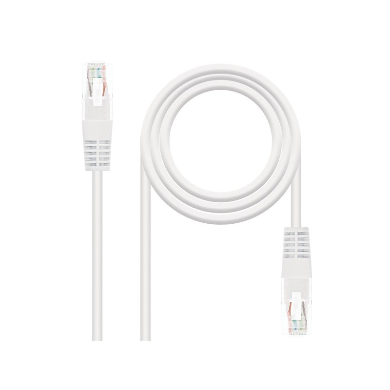 CABLE DE RED LATIGUILLO RJ45 CAT.5E UTP AWG24 2M BLANCO NANOCABLE