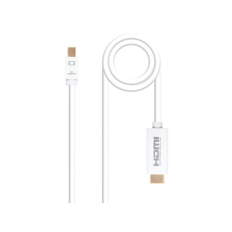 CONVERSOR MINI DISPLAYPORT A HDMI 2 M BLANCO NANOCABLE