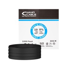 BOBINA CABLE DE RED RJ45 CAT6 UTP RIGIDO AWG24 IMPERMEABLE EXT 305M NANOCABLE