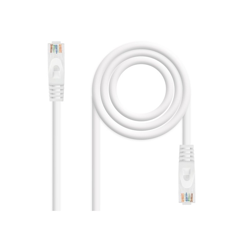 CABLE DE RED LATIGUILLO RJ45 UTP CAT6A AWG24 0.5 M BLANCO NANOCABLE
