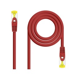 CABLE DE RED LATIGUILLO RJ45 SFTP CAT6A AWG26 0.5 M ROJO NANOCABLE